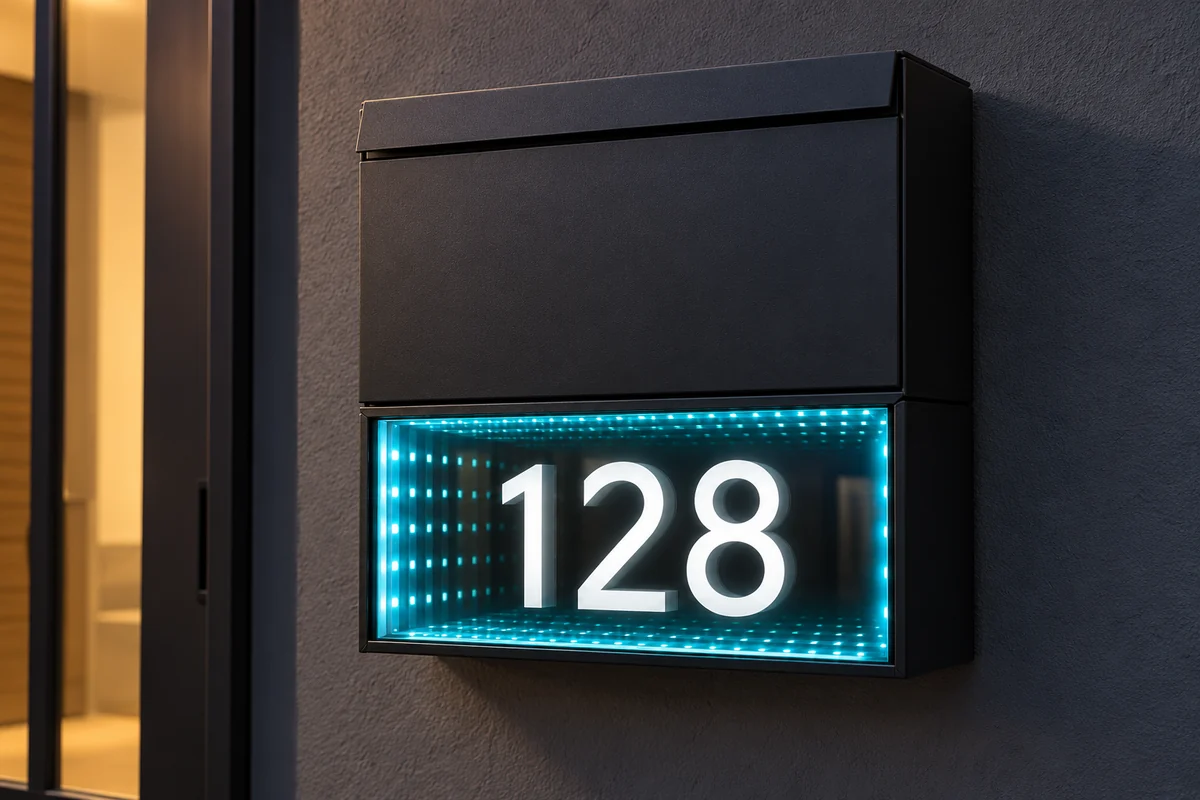 Illuminated address sign and mailbox design concept